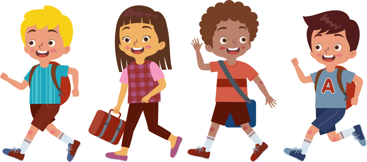 a group of children who go to school together